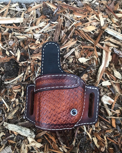 Hand Tooled Retention Leather Holster OWB