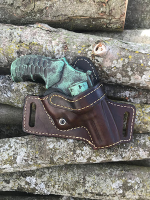 Cross Draw Retention Leather Holster OWB