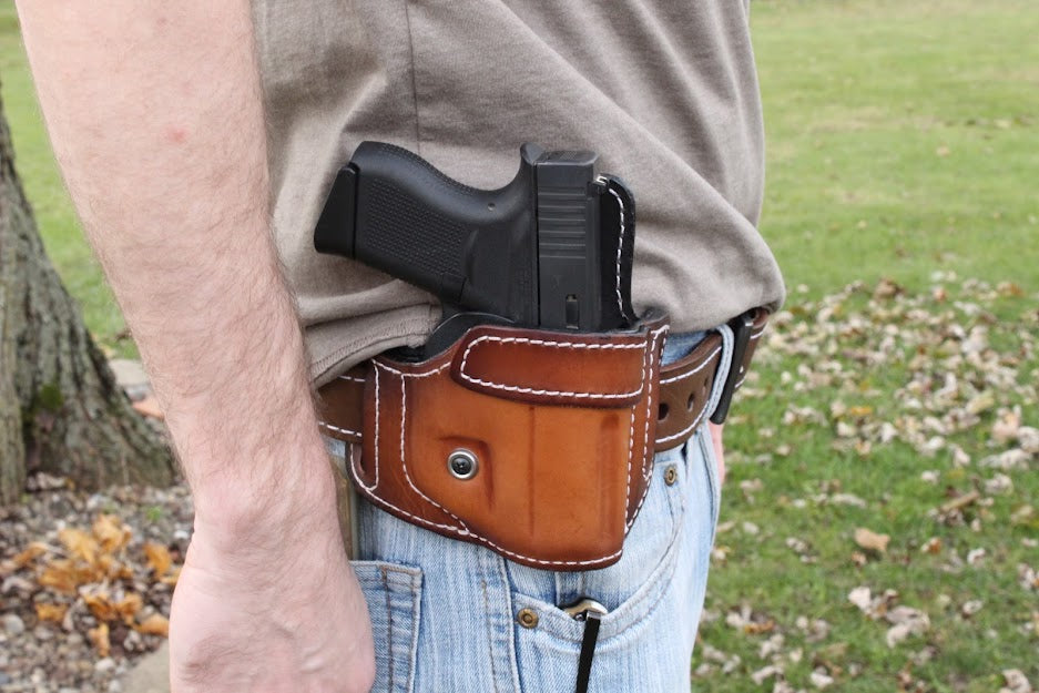 Cross Draw Retention Leather Holster OWB