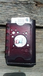 Men's Vertical Wallet With Snap Cover- Hand Dyed - Black Swamp Leather Company