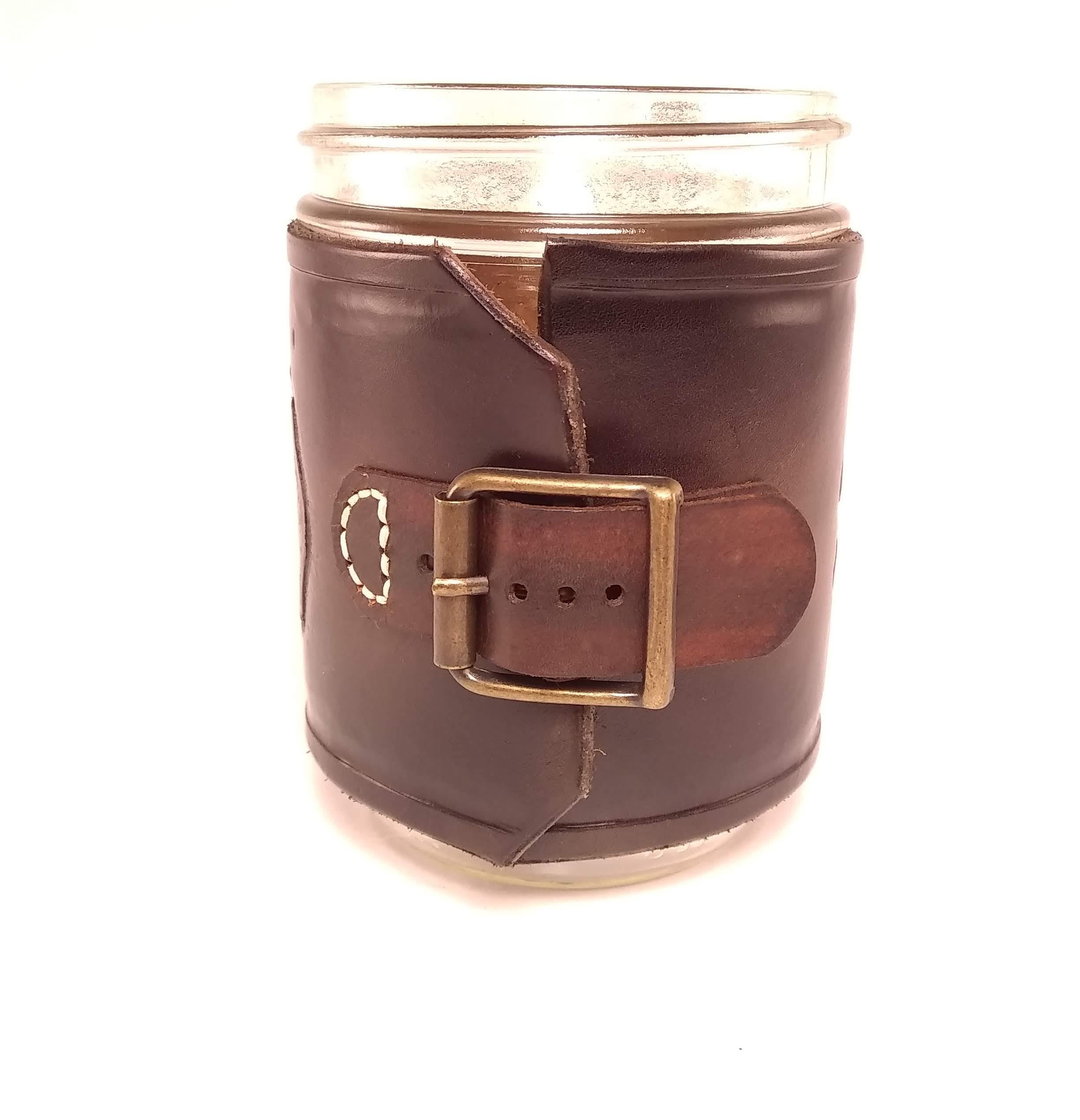 Leather Mason Jar Mug - Brown — Clarke & Barba