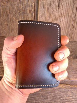 Men's Vertical Wallet- Hand dyed - Black Swamp Leather Company