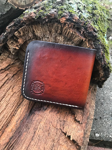 Stamped Bifold Wallet- Hand dyed