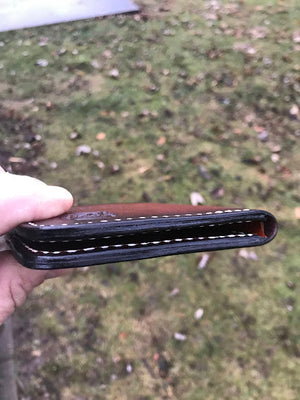 Stamped Bifold Wallet- Hand dyed