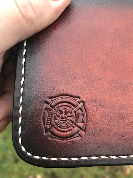 Stamped Bifold Wallet- Hand dyed