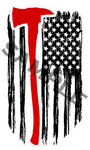 Firefighter Axe and Flag Design