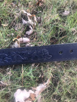 Floral Hand Tooled Double Thick- Gun Belt