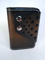 Men's Vertical Wallet With Snap Cover- Hand Dyed - Black Swamp Leather Company