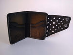 Men's Vertical Wallet With Snap Cover- Hand Dyed - Black Swamp Leather Company