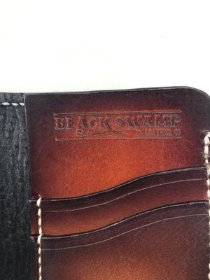 Men's Vertical Wallet- Hand dyed - Black Swamp Leather Company