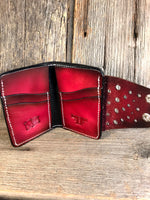 Men's Vertical Wallet With Snap Cover- Hand Dyed - Black Swamp Leather Company