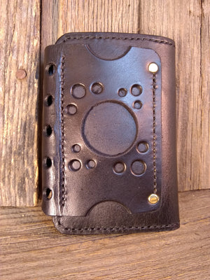 Men's Vertical Wallet With Snap Cover- Hand Dyed - Black Swamp Leather Company