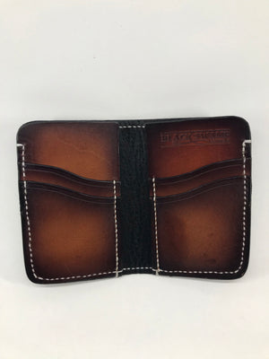 Men's Vertical Wallet- Hand dyed - Black Swamp Leather Company