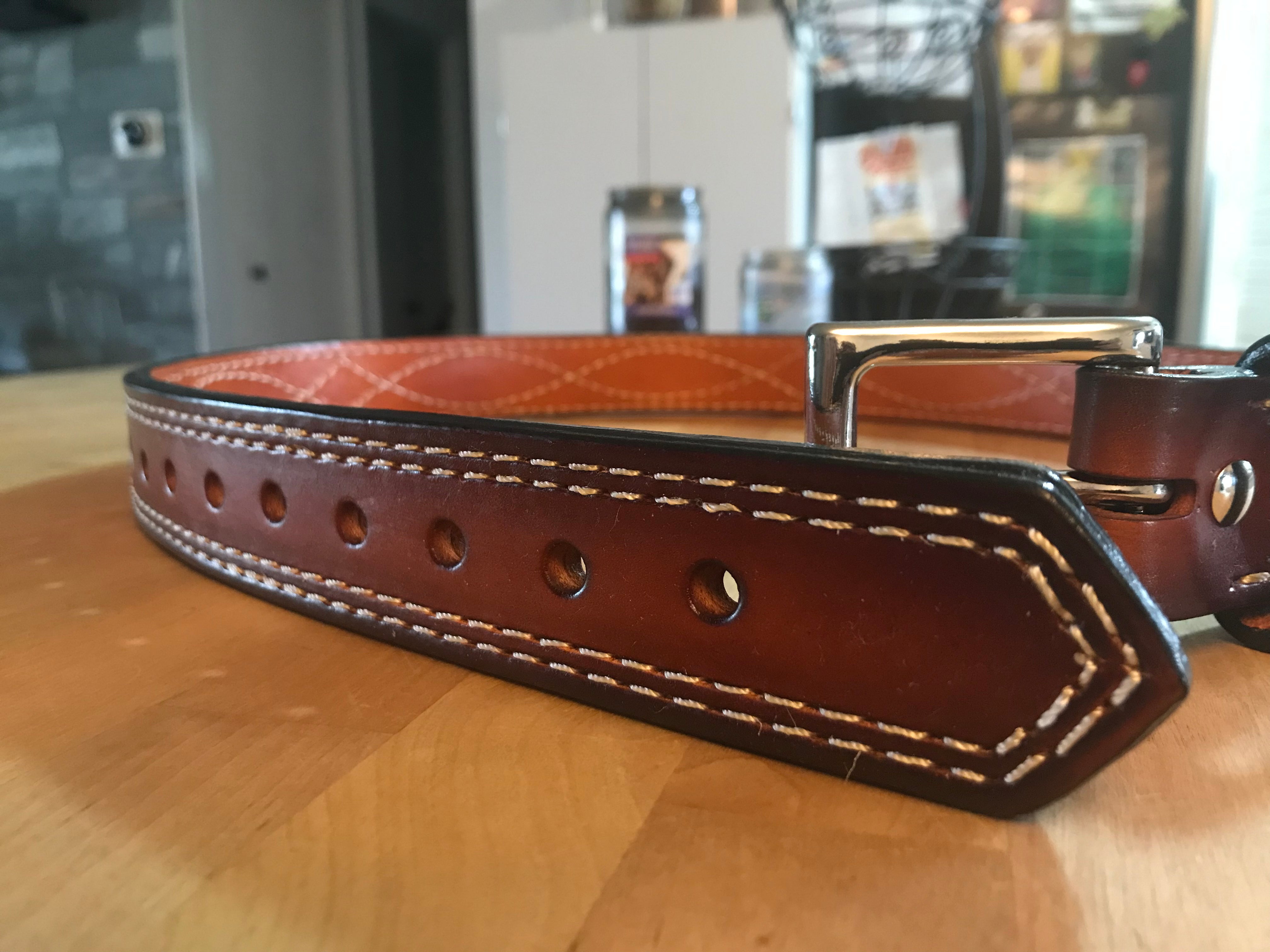 Classic Leather Belt/ Design Stitched