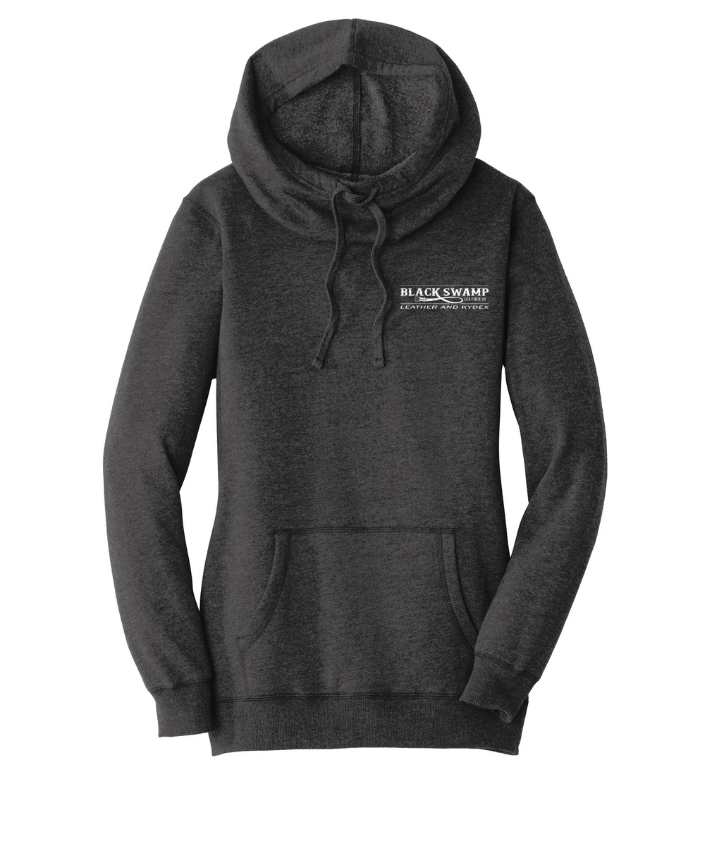 District ® Women’s Lightweight Fleece Hoodie Embroidered with white thread - Black Swamp Leather Company