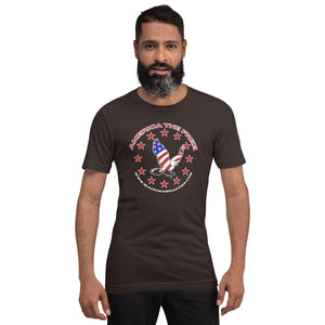 America The Free With Eagle and Flag Design